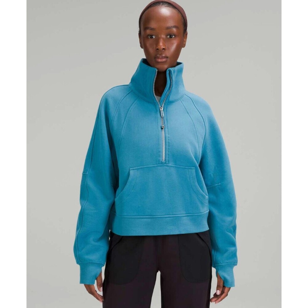 Lululemon Scuba Oversized Funnel Neck Half Zip Oceanic Blue Size XS/S